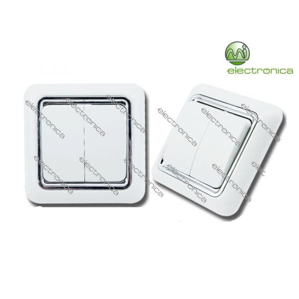 Interruptor 2 Vias Branco com Contorno Prata - MI922971
