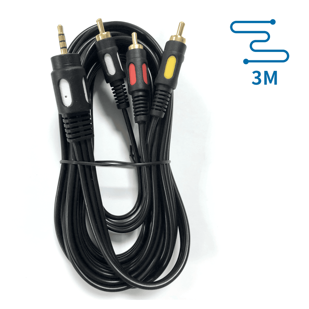 CABO DE ÁUDIO 3,5 MACHO PARA -3RCA 3M PRETO