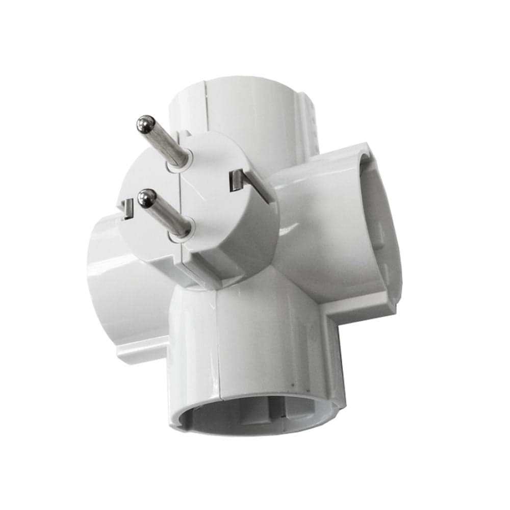 FICHA 4 TOMADAS T/TL SAÍDAS LATERAIS 16A 250V 4,8MM (EMBALADA)