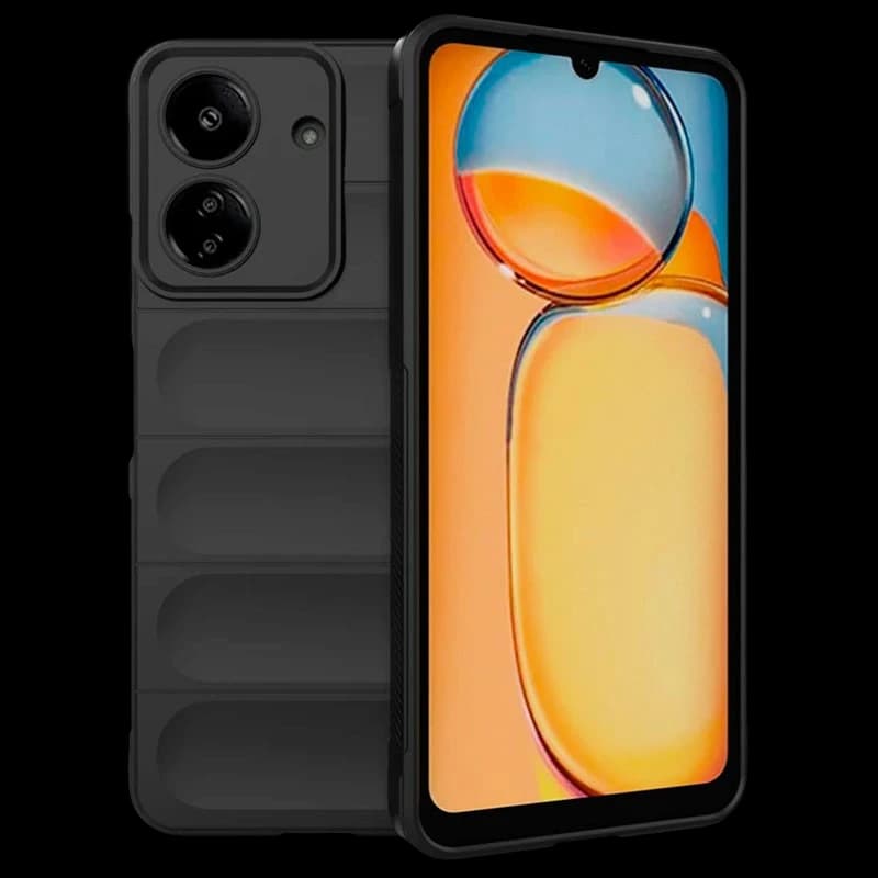 Crococase Capa Silicone Wave para Xiaomi Redmi 13C / Poco C65 Black