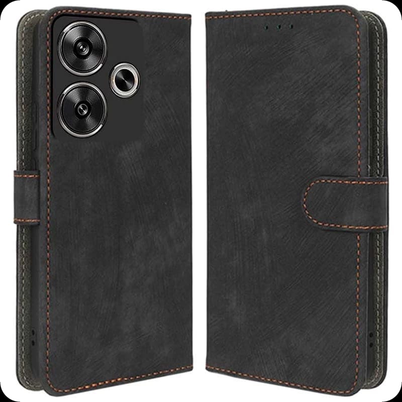 Crococase Capa Livro para Xiaomi Redmi 13 / Poco M6 4G Black