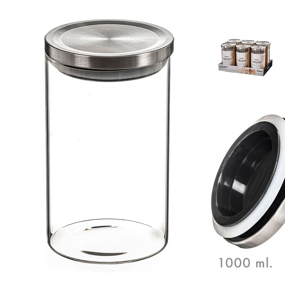 FRASCO DE VIDRO COM TAMPA DE METAL 1000ML KOZINA