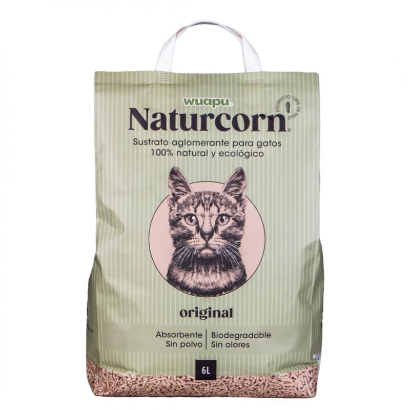 Wuapu Naturcorn Original Pelets Aglomerantes para Gatos