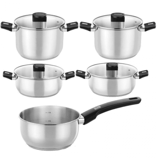 Monix Conjunto de Cozinha Elite M240002 Aço Inoxidável Ø14cm, Ø20cm, Ø24cm 3 Peças