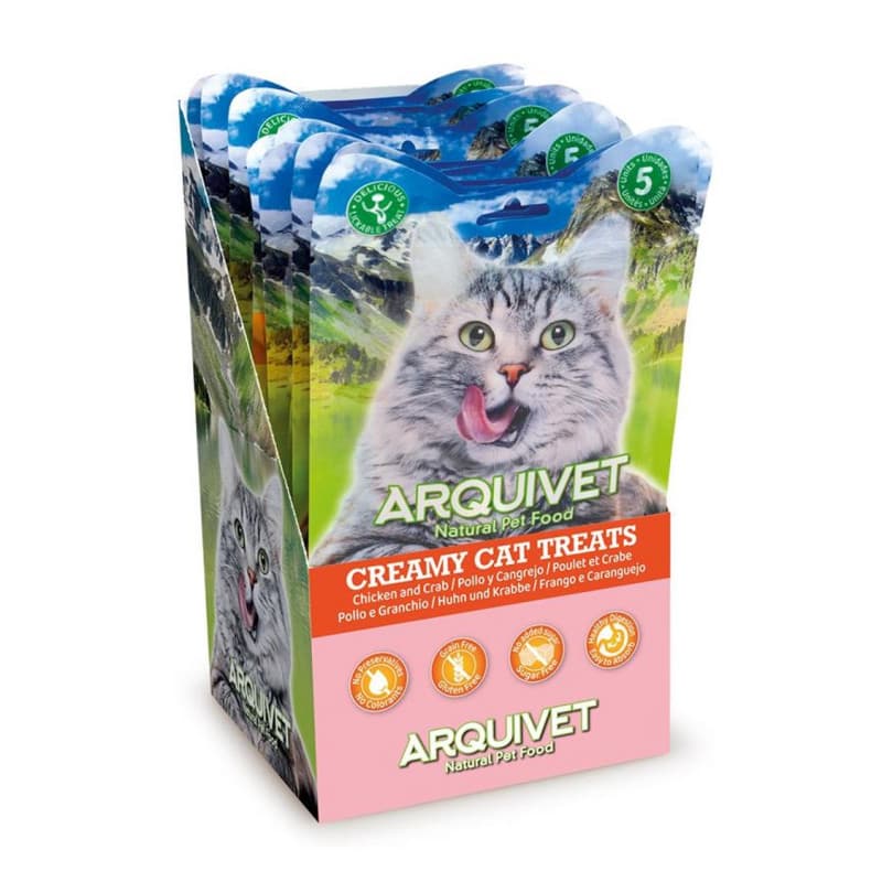 Arquivet Creamy Cat Treats para Gatos de Pollo 5x14 gr
