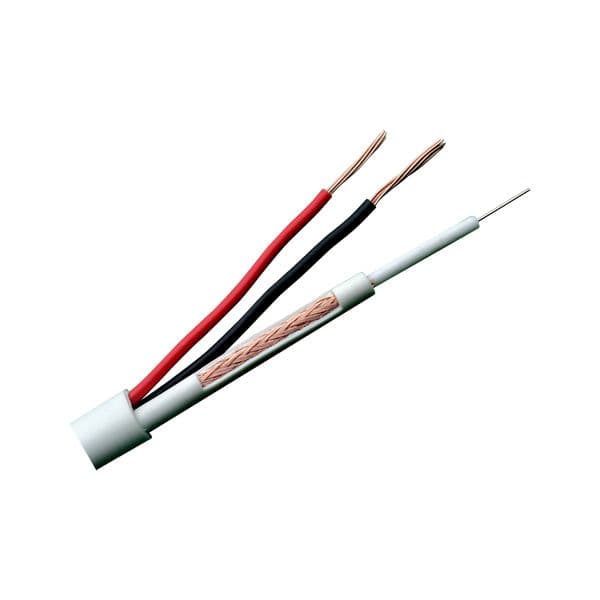 OEM RG59UP-100 Cabo Combinado MiniRG59 + Alimentação Branco 100m