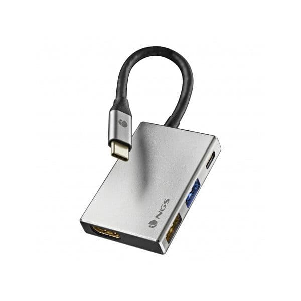 NGS Adaptador de Aluminio 4 para1 USB-C Multi-Portas WONDERDOCK4