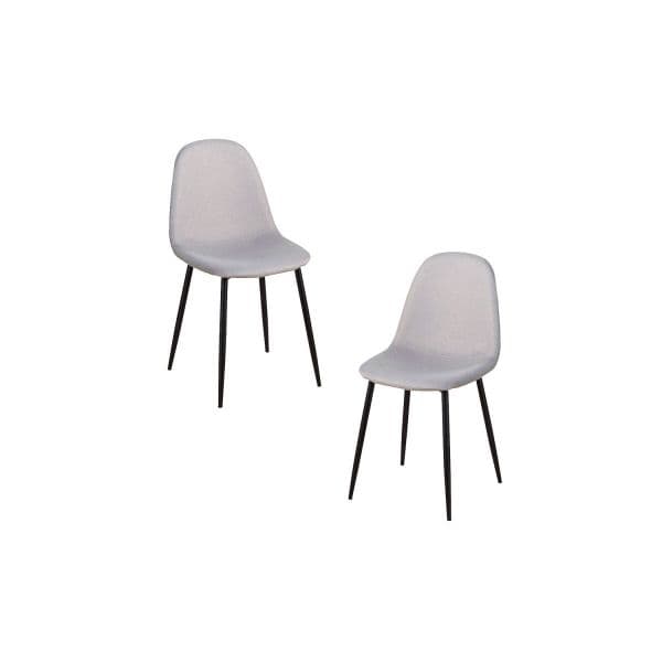 Presentes Miguel Pack 2 Cadeiras Black Teok Tecido Cinza claro