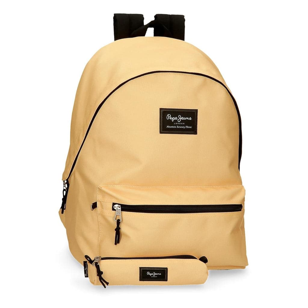 MOCHILA ESCOLAR PEPE JEANS COM ESTOJO ARIS AMARELO