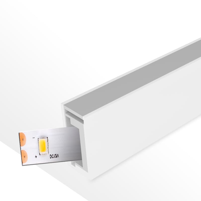 Perfil Silicone Rectangle 15X8 Para Fitas de LED - 20 Metros