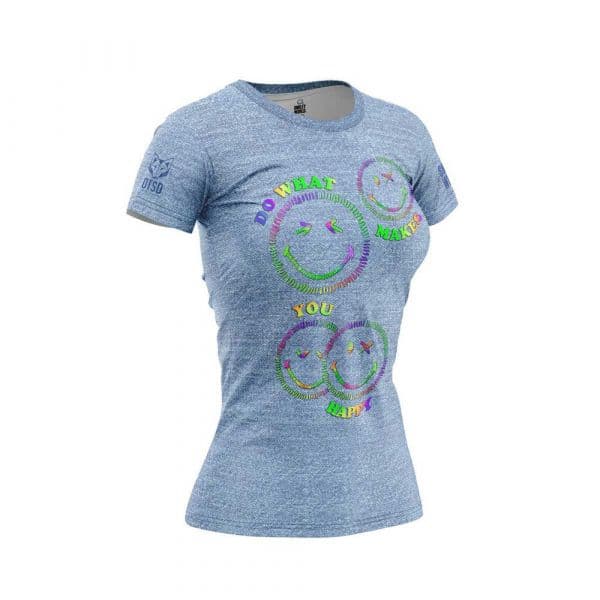 Otso Smileyworld Happy Short Sleeve T-shirt Azul XS Mulher
