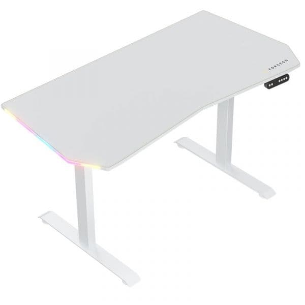 Forgeon Battleground White Mesa Gaming Regulável em Altura com Motor 140x70cm RGB Branca