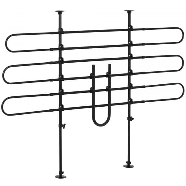 Pawhut Grade de Segurança de Carro Ajustável em Largura e Altura 87-135x85x120cm Grade Separadora Metal Preto
