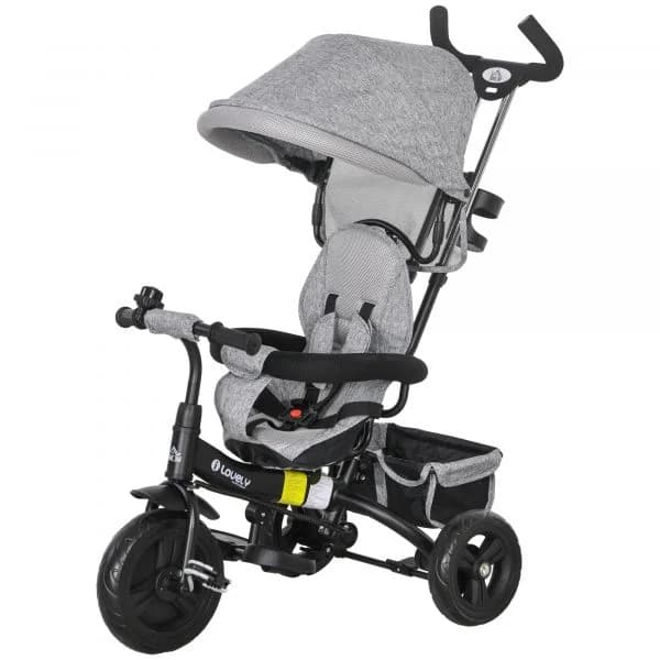 HomCom Triciclo Evolutivo Bebés 370-026V00GY Cinza