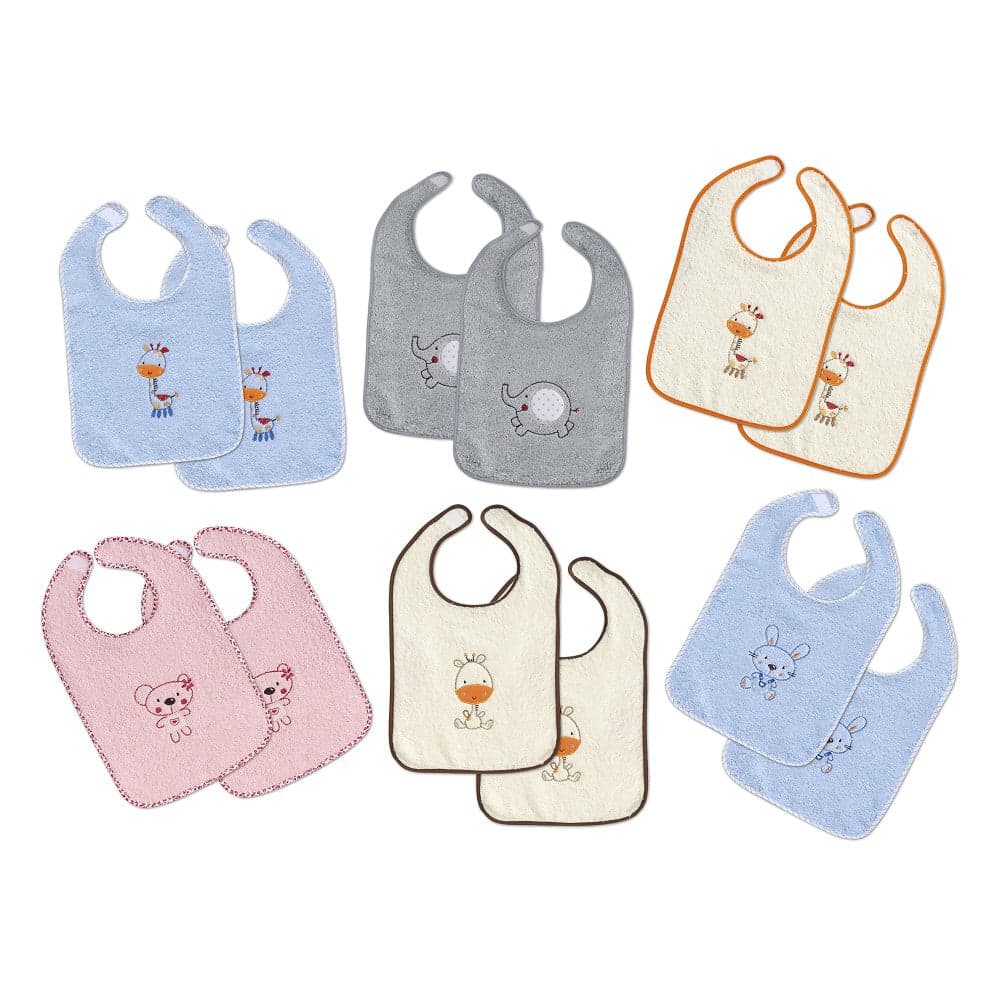Babete Terry Velcro 20X30 Pack 2 Unidades Rosa Interbaby
