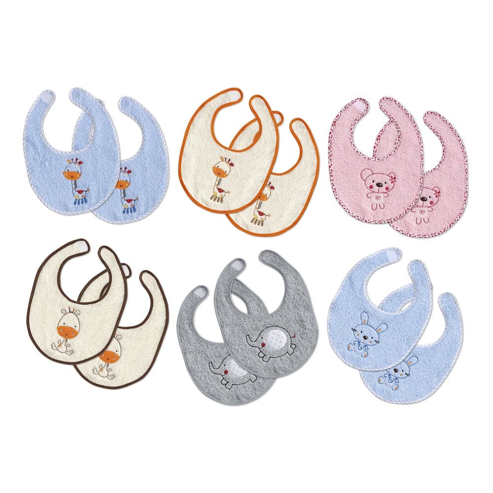 Babete Terry Velcro 20X30 Pack 2 Unidades Branco Interbaby