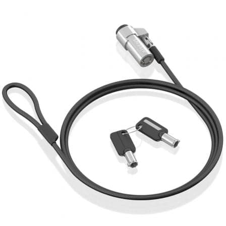 Aisens ASLK-D45K06-BK Cabo de Segurança Tipo Nano para Portáteis com Fechadura de Chave 1,5M Preto