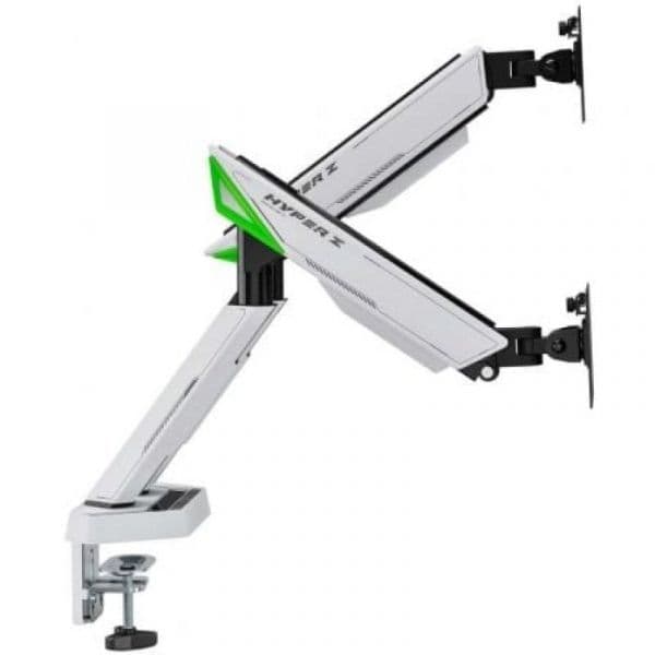 Suporte de mesa para jogos AISENS DT38TSR-345 giratório com inclinação em alumínio e aço até 2x38" 16 kg/braço