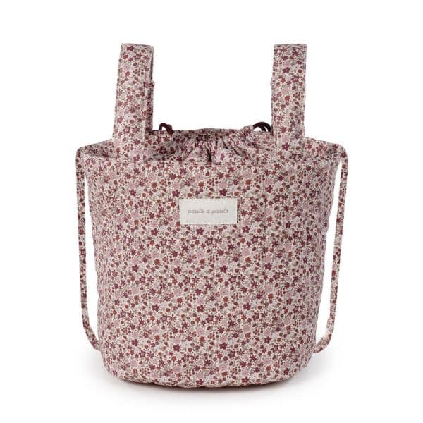 Pasito a Pasito Bolsa Bucket Cherry Flores