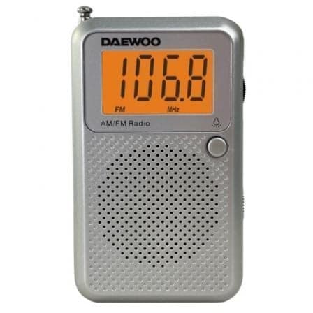 Daewoo Rádio Portátil DW1115 AM/FM Visor Digital Cinza/Prata