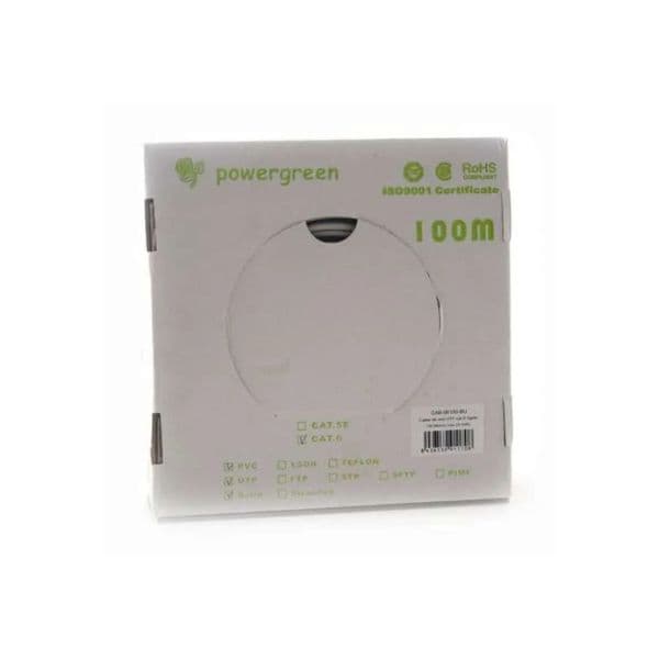 Pepegreen CAB-06100-BU Cabo de Rede CAT6 Rígido UTP 100m Cinza