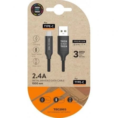 Tech On Tech Cabo USB 2.4 Braided Nylon Tipo Usb-c Multi Micro USB Comprimento 1 Mt Cor Preto - OFF0156539CE