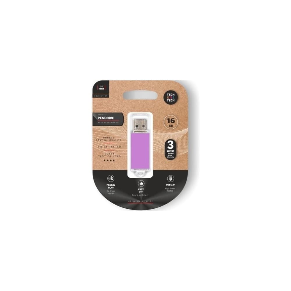Tech One 16GB TEC3009-16 USB 2.0 Púrpura Claro