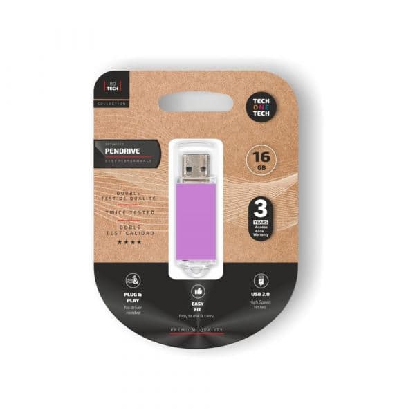 Tech One 16GB TEC3009-16 USB 2.0 Púrpura Claro