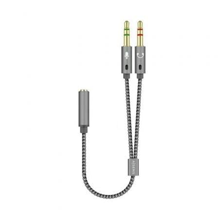 AISENS Cabo Aisens Audio Jack 3.5mm F p/ 2 x Audio Jack 3.5mm F 25cm Cinza