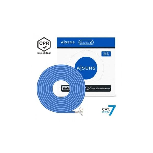 Aisens Bobine Cabo de Rede Lszh Cpr Dca Cat.7 600 Mhz S/ftp AWG23 (100 Mts) - A146-0664
