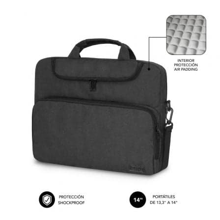 Subblim Mala para Portátil Air Padding 14" Cinzento Escuro - 8436586742195