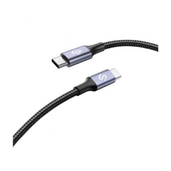 Subblim Plus Cabo USB 2.0 Type-C Macho-Macho 100W 480Mbps 1 Metro Preto