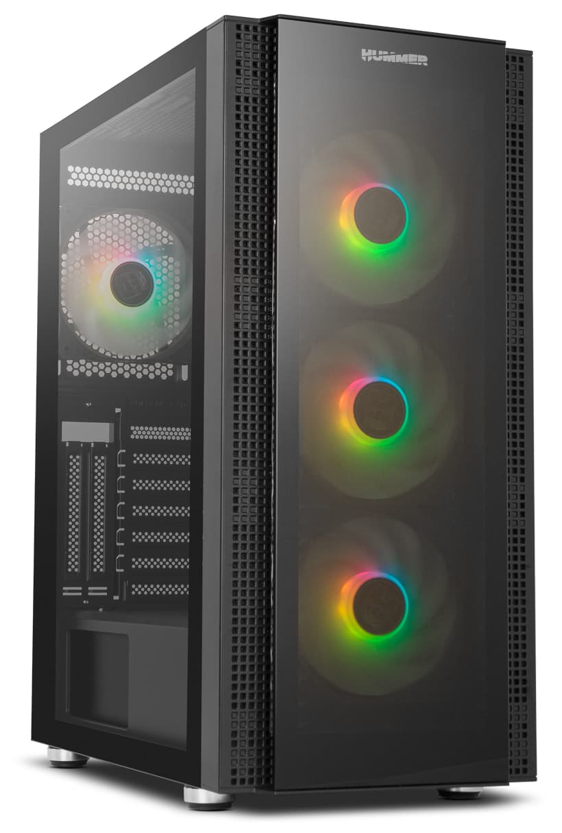 Caixa E-ATX Nox Hummer Horus Tempered Glass ARGB Preta