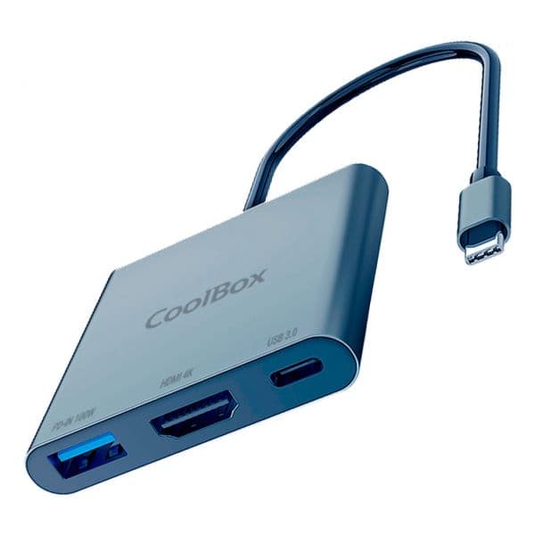 CoolBox Docking Station miniDOCK C31 USB-C 1PD100W 1x USB-A 1x HDMI 4K Aluminum Grey