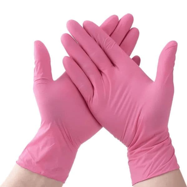 Santex Luva Rosa de Nitrilo sem Pó Tam L 100 Unidades