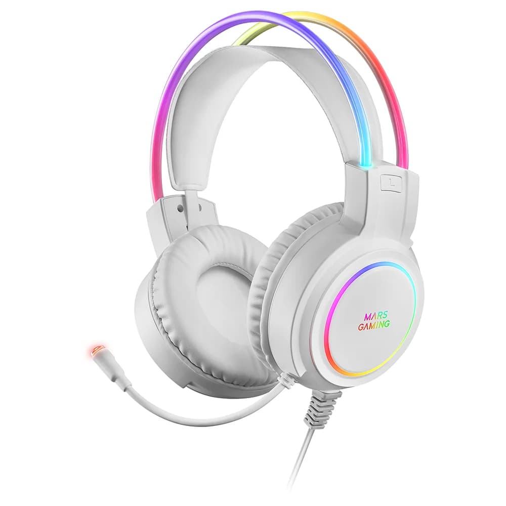Headset Mars Gaming MHRGBW Chroma 360 PC/PS4/PS5/XBOX Branco
