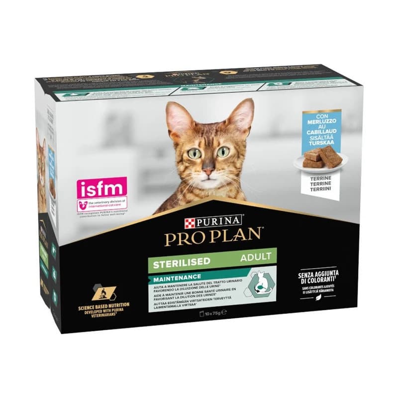 Purina Pro Plan Pack Gatos Esterilizados Sobres de Bacalao 10 x 85 gr
