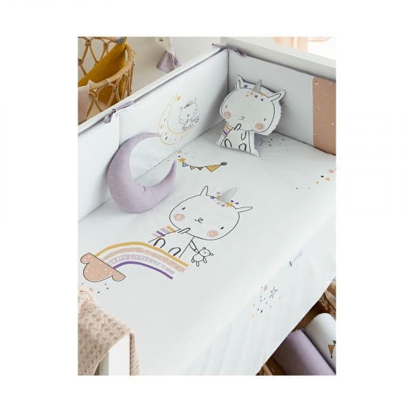 Bimbi Pirulos Conjunto Textil Reversível Unicorn 120x60
