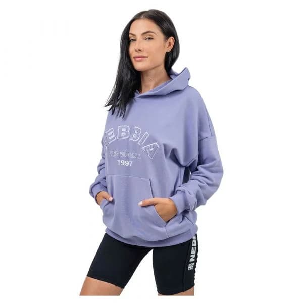 Nebbia Branded Oversized Gym Rat Hoodie Roxo XS Mulher