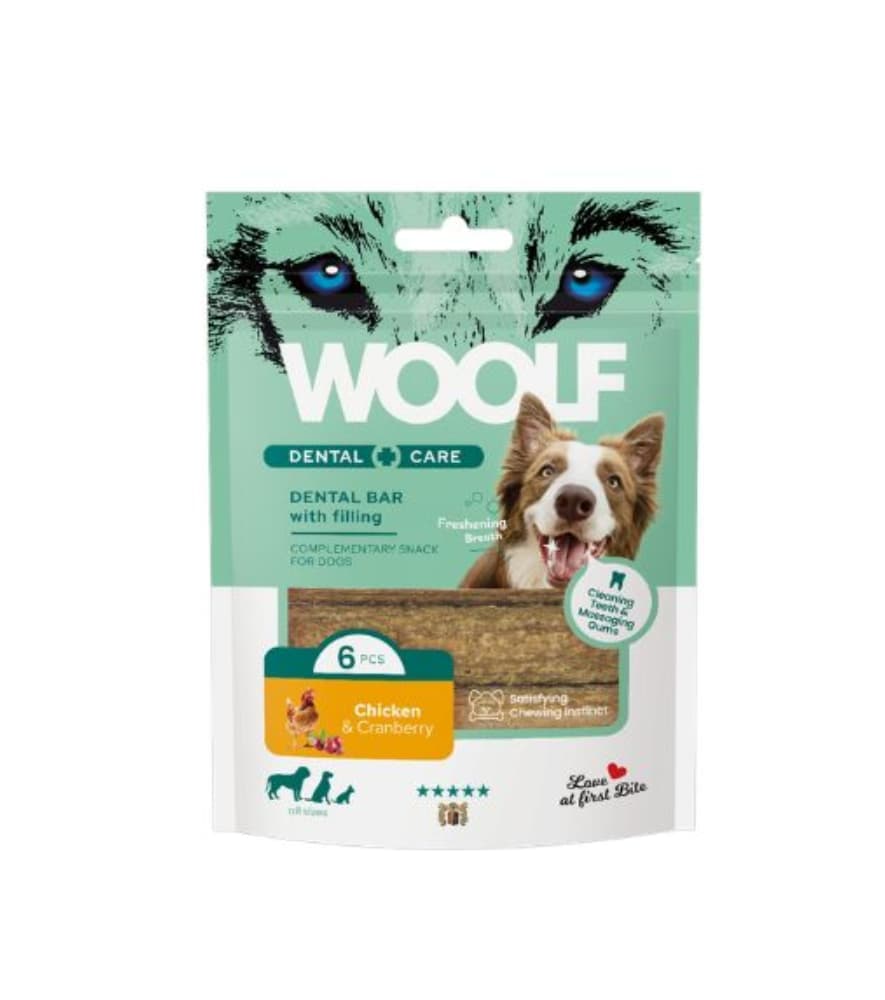 Woolf Dental Care Frango e Arandos Vermelhos 108gr Snack Dentário para Cão