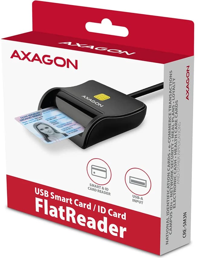 AXAGON cartão cidadão Flat CRE-SM3N USB 2.0 - CRE-SM3N Leitor