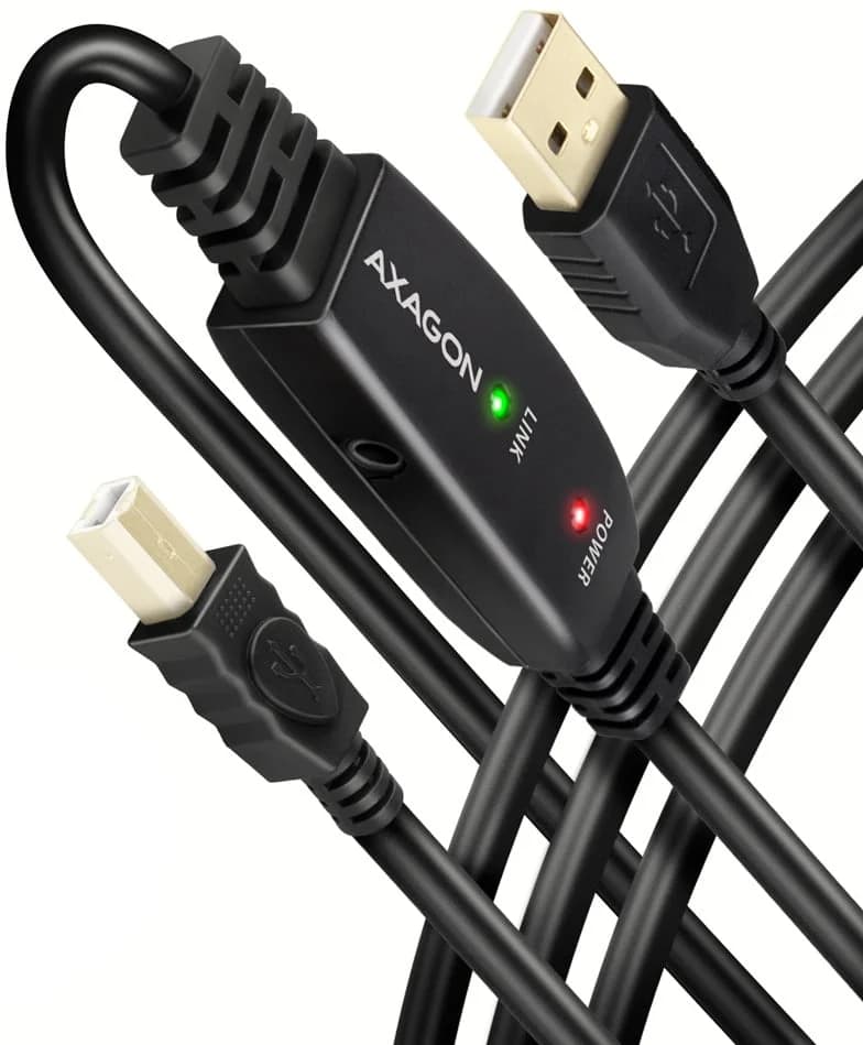 AXAGON Cabo Extensão USB 2.0 A-M -> B-M Activo 20m