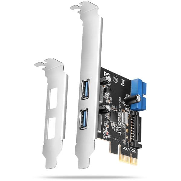AXAGON Adaptador PCIe PCIe card 2+2x USB 5Gbps port, SATA power