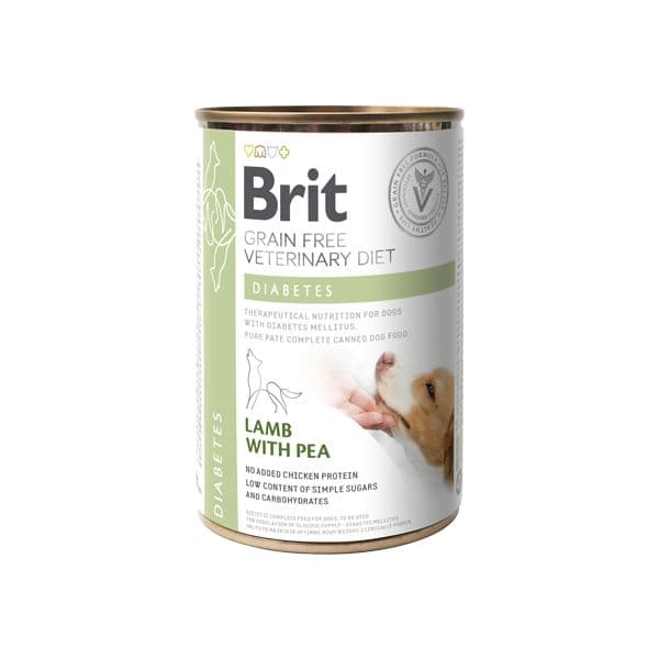 Ração Húmida Brit Vet Diet Diabetes Grain-Free Lamb & Pea 6x 400g
