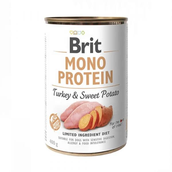 Ração Húmida Brit Care Dog Mono Protein Turkey & Sweet Potato 400g