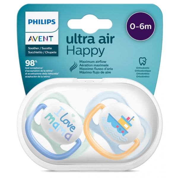 Philips Avent Chupetas Ultra Air Happy 0-6M 2 Unidades - 1034264