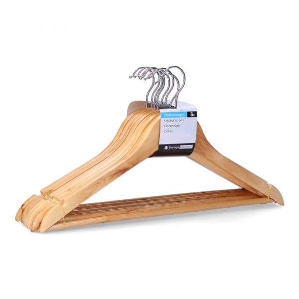 Cabide de Madeira Preto Storage Solutions (8 Unidades)