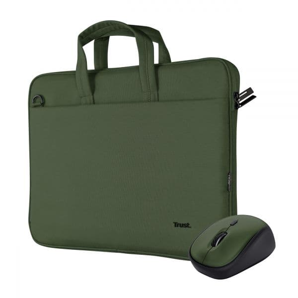 Trust Bologna para Portátil até 16" Verde + Rato Wireless