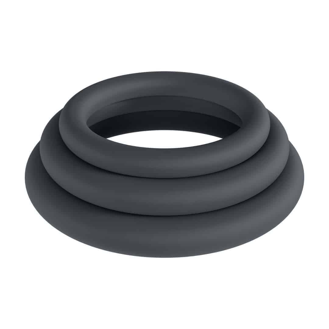 Conjunto De 3 Anéis Clássicos Para O Pénis Xs/S/M Preto Levelz