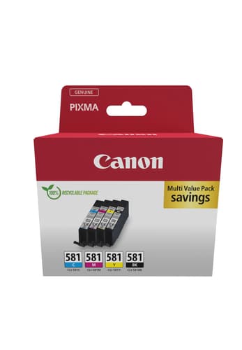 Tinteiro Canon Cartucho de Tinta CLI-581 Preto, Ciano, Magenta, Amarelo